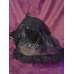 Fabulous Kentucky Derby EASTER Sunday Dress Hat BLACK GOLD Sequin Dot Tulle Lace  eb-67089756